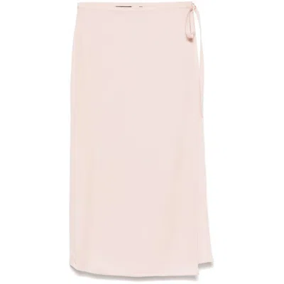 Theory Wrap-design Midi Skirt In Pink