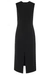 Theory Black Sleeveless Dress With Round Neck And Front Single Slit In Black