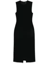 Theory Black Sleeveless Dress With Round Neck And Front Single Slit In Black