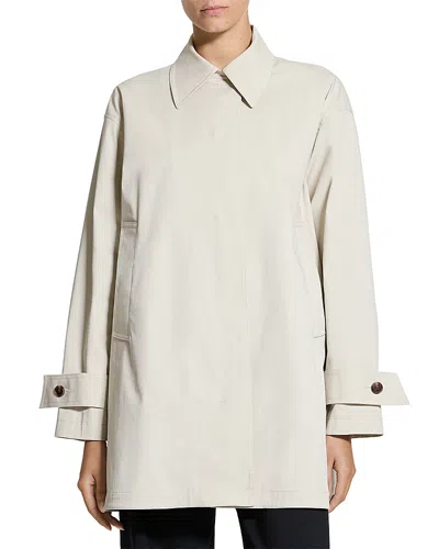 Theory Sleek A Line Trench Coat In Neutral