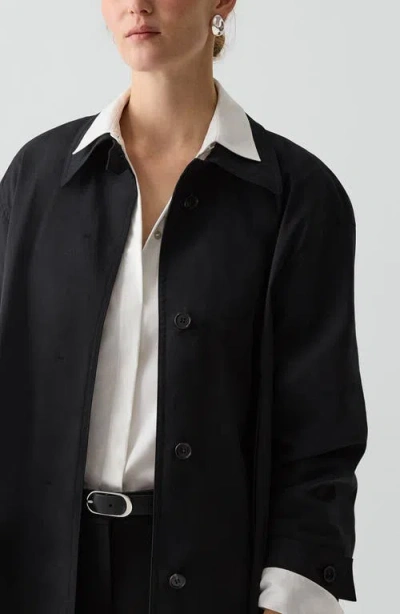 Theory Sleek A-line Trench Jacket In Black