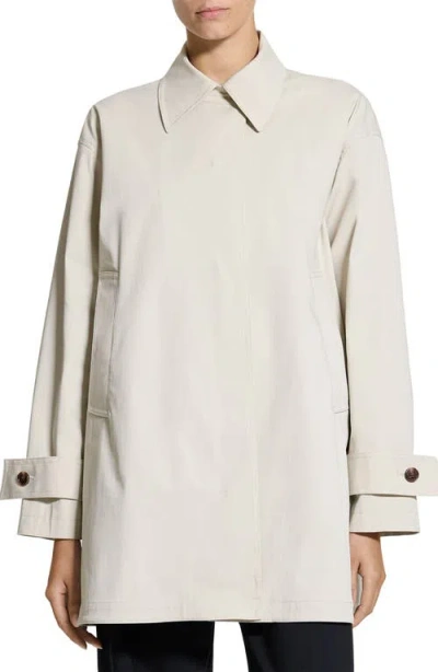 Theory Women's Sleek Cotton A-line Trench Coat In Neutral
