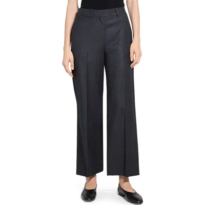 Theory Sleek Flannel Straight Classic Pants In Animal Print