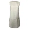 Theory Sleeveless 2-piece Illusion Dress In Cream Cotton In White