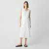Theory Sleeveless A-line Wrap Dress In Good Linen In White