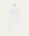 Theory Sleeveless A-line Wrap Dress In Good Linen In White