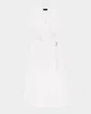 Theory Sleeveless A-line Wrap Dress In Good Linen In White