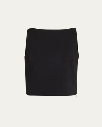Theory Sleeveless Bateau-neck Top In Black