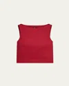 Theory Sleeveless Bateau-neck Top In Cherry