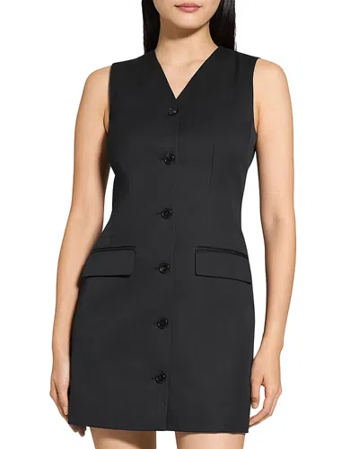 THEORY SLEEVELESS COTTON STRETCH CHINO BLAZER DRESS