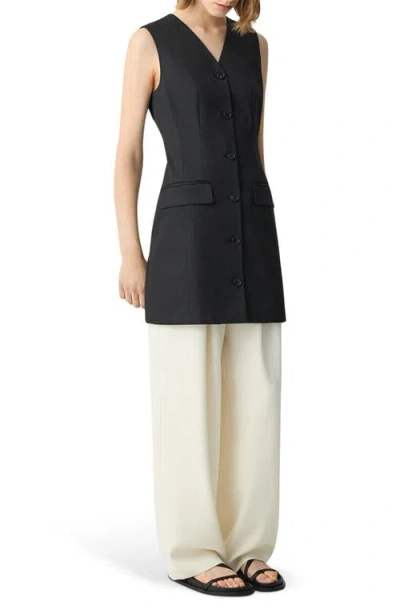 Theory Sleeveless Blazer With Dart Detailing And V-neckline In Black