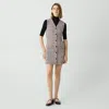 Theory Sleeveless Blazer Dress In Cotton-blend In Pink Multi