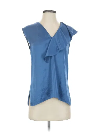 Pre-owned Theory Sleeveless Blouse In Blue