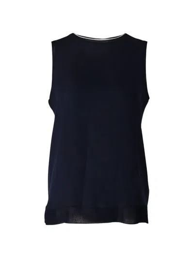 Pre-owned Theory Sleeveless Blouse In Blue