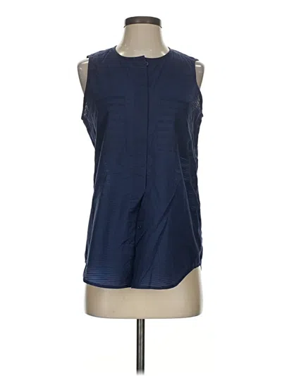 Pre-owned Theory Sleeveless Blouse In Blue