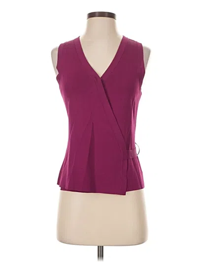 Pre-owned Theory Sleeveless Blouse In Burgundy