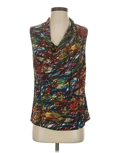 Pre-owned Theory Sleeveless Blouse In Green