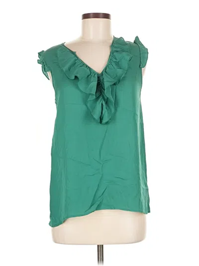 Pre-owned Theory Sleeveless Blouse In Green