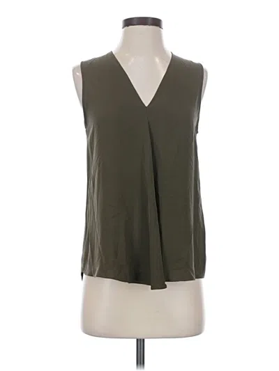 Pre-owned Theory Sleeveless Blouse In Green