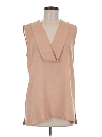Pre-owned Theory Sleeveless Blouse In Tan