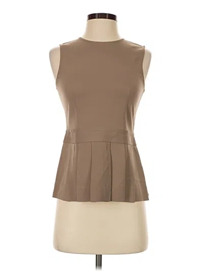 Pre-owned Theory Sleeveless Blouse In Tan