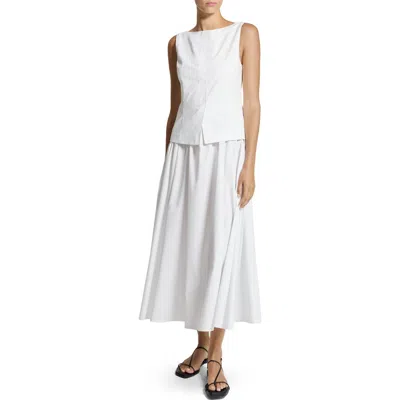 Theory Sleeveless Boatneck Midi Dress In White