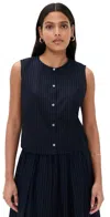 Theory Sleeveless Button Down Shell Nocturne Navy