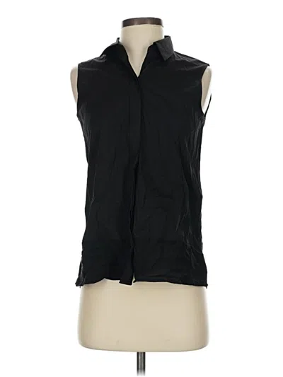 Pre-owned Theory Sleeveless Button Down Shirt In Black
