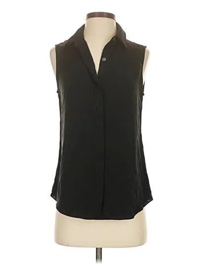 Pre-owned Theory Sleeveless Button Down Shirt In Black
