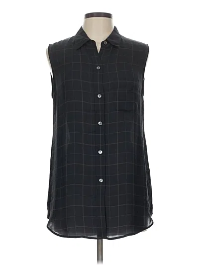 Pre-owned Theory Sleeveless Button Down Shirt In Black