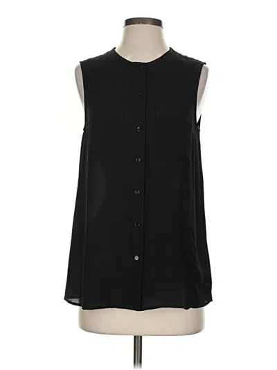 Pre-owned Theory Sleeveless Button Down Shirt In Black