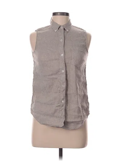 Pre-owned Theory Sleeveless Button Down Shirt In Gray