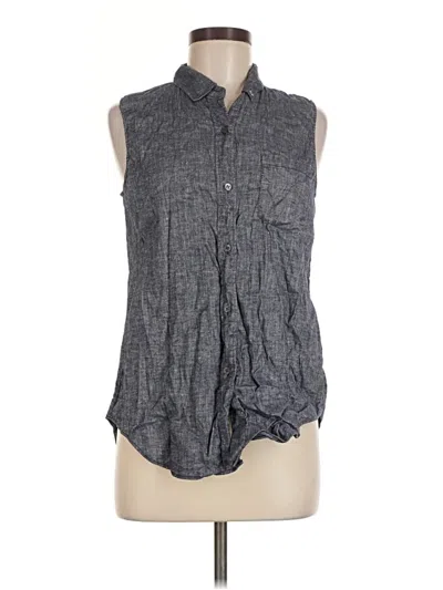 Pre-owned Theory Sleeveless Button Down Shirt In Gray