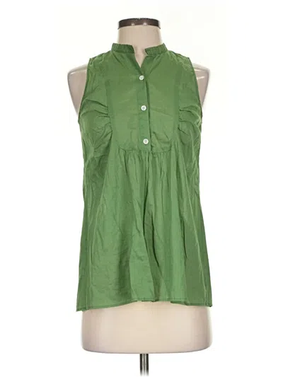 Pre-owned Theory Sleeveless Button Down Shirt In Green