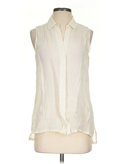 Pre-owned Theory Sleeveless Button Down Shirt In Ivory