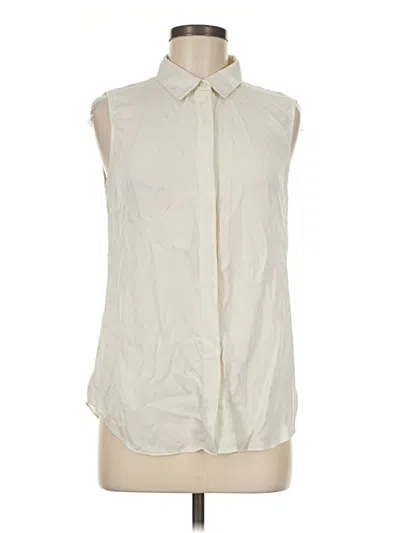 Pre-owned Theory Sleeveless Button Down Shirt In Ivory