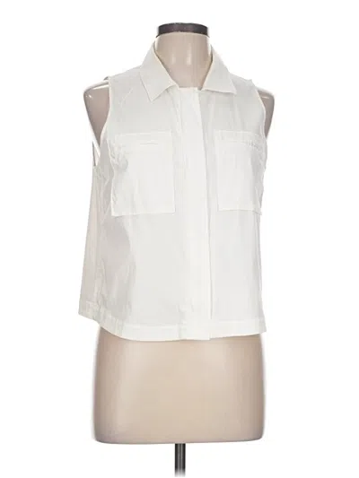 Pre-owned Theory Sleeveless Button Down Shirt In Ivory