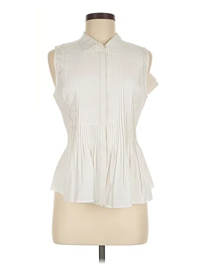 Pre-owned Theory Sleeveless Button Down Shirt In Ivory