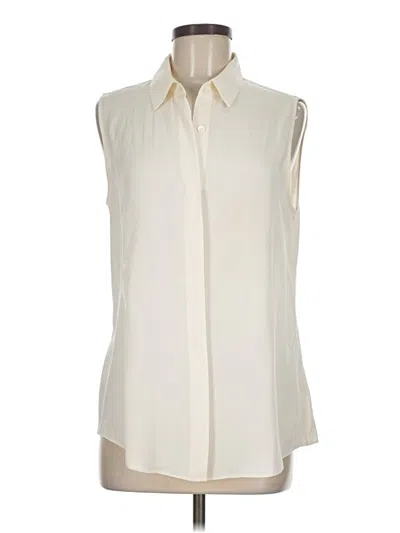 Pre-owned Theory Sleeveless Button Down Shirt In Ivory