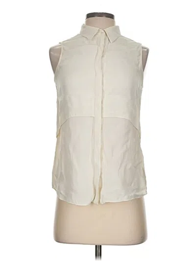 Pre-owned Theory Sleeveless Button Down Shirt In Ivory