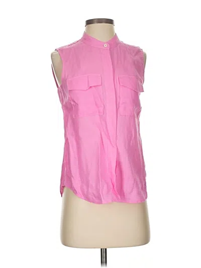 Pre-owned Theory Sleeveless Button Down Shirt In Pink