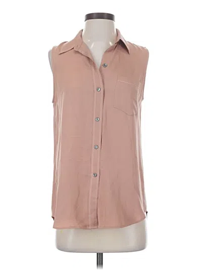 Pre-owned Theory Sleeveless Button Down Shirt In Tan