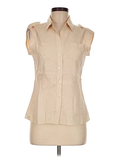 Pre-owned Theory Sleeveless Button Down Shirt In Tan