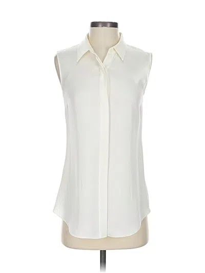 Pre-owned Theory Sleeveless Button Down Shirt In White