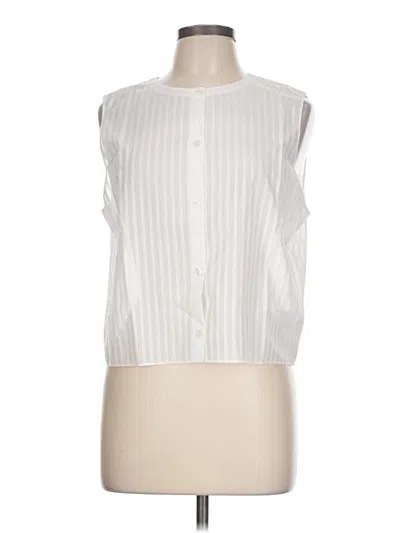 Pre-owned Theory Sleeveless Button Down Shirt In White