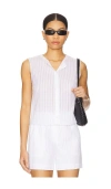 Theory Stripe Button-front Sleeveless Shell
