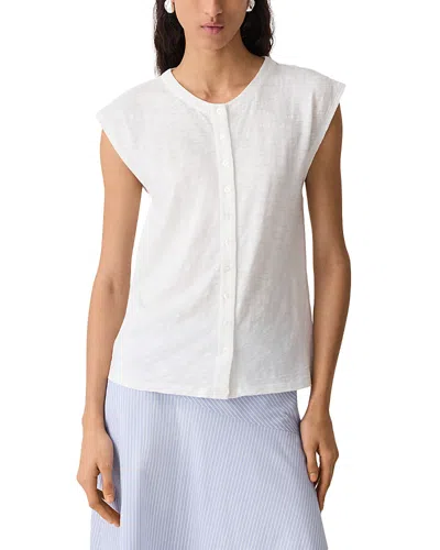 Theory Sleeveless Cotton Cardigan In White