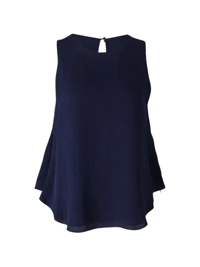 Pre-owned Theory Sleeveless Draped Top In Blue