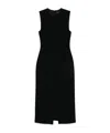 Theory Black Sleeveless Dress With Round Neck And Front Single Slit In Black