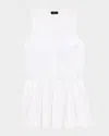 Theory Sleeveless Drop-waist Mini Dress In White